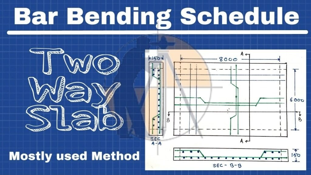 Bar bending schedule of two way slab